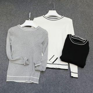 Piped Knit Top