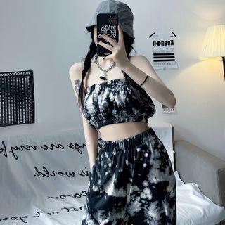 Set: Tie Dye Tube Top + Boot-cut Pants