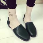 Faux Leather Cut Out Loafers