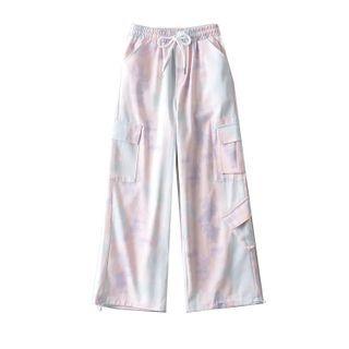 Tie Dye Wide-leg Cargo Pants