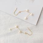 925 Sterling Silver Faux Pearl Drop Hook Earring White Faux Pearl - Gold - One Size