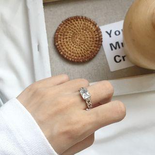 Rhinestone Ring K421 - Silver - One Size