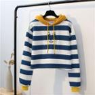 Long-sleeve Striped Cropped Top