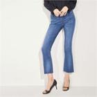 Fray-hem Cropped Boot-cut Jeans