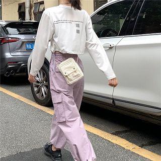 Pocketed Harem Pants / Long-sleeve Printed Top