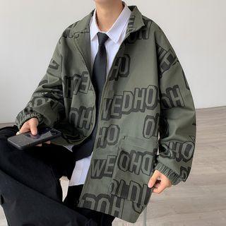 Long Sleeve Lettering Zipped Jacket