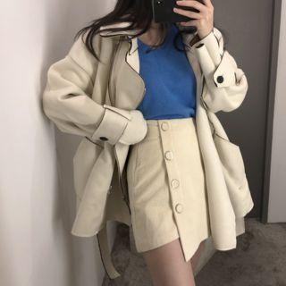 Tie Waist Biker Jacket