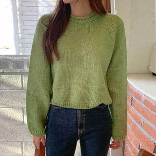 Raglan Rolled-edge Sweater