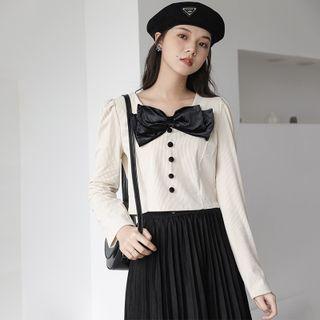 Bow Corduroy Blouse