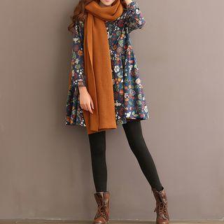 Floral Print A-line Mini Shirtdress