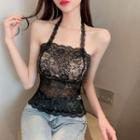 Halter-neck Lace Camisole Top