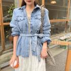 Pocket-front Denim Shirt Sash