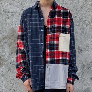 Plaid Patch Work Shirt