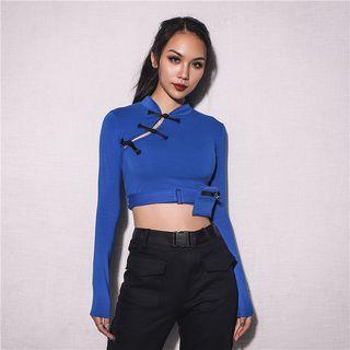 Chinese-style Frog-button Crop Top