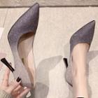 Gradient Pointed Faux Leather Pumps