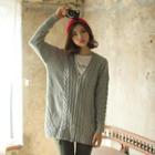 Cable Knit Zip-up Cardigan