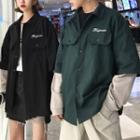 Couple Matching Mock Two-piece Buttoned Jacket