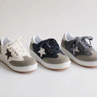 Star-patch Wedge Sneakers