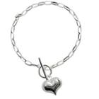 Heart Pendant Alloy Bracelet Bracelet - Love Heart - Silver - One Size