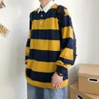 Polo Neck Striped Pullover