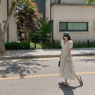 Floral Sway Long Dress & Hair Scrunchy