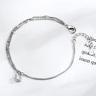 Rhinestone Layered Bracelet 1 Pc - Silver - One Size