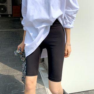 High-waist Biker Leggings Black - One Size