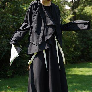 Open-front Asymmetric Jacket Black - One Size