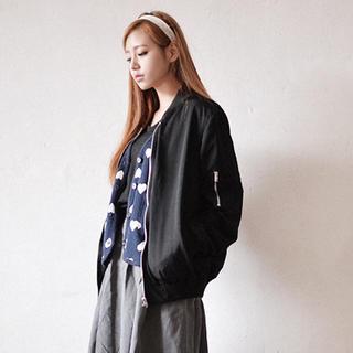 Zip-detail Flight Jacket