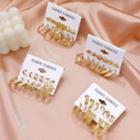 Set Of 6 Pairs: Alloy Earring