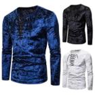 Long-sleeve Lace-up Velvet T-shirt