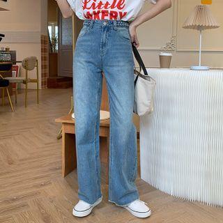 High-waist Straight Leg Ankle-length Pants