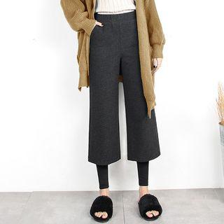 Capri Knit Wide Leg Inset Leggings