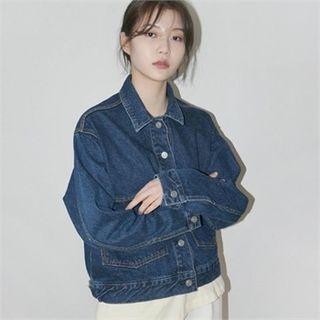 Drop-pocket Boxy-fit Denim Trucker Jacket
