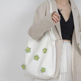 Embroidered Floral Tote