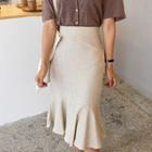 Colored Linen Blend Mermaid Skirt