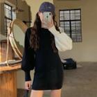 Mock Two Piece Color Block Sweater