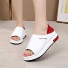 Lettering Peep-toe Platform Shoes
