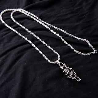Stainless Steel Skeleton Pendant Necklace As Shown In Figure - One Size