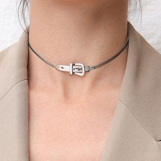 Buckled Snake Chain Choker Silver - One Size