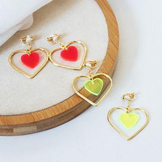 Heart Dangle Clip-on Earring
