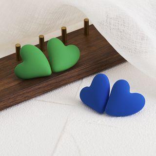 S925 Sterling Silver Heart Stud Earrings