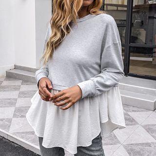 Long-sleeve Shirt Panel Sweatshirt