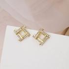 Rhinestone Square Earring 1 Pair - E3277 - As Shown In Figure - One Size