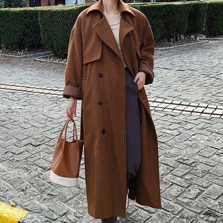 Tie-waist Double-breasted Midi Coat