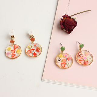 Fruit Print Acrylic Disc Dangle Earring