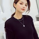 Coin Accent Layered Necklace As Shown In Figure - One Size
