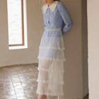 Set: Long-sleeve Mini A-line Dress + Midi A-line Skirt