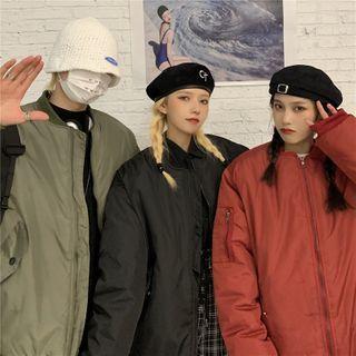 Plain Padded Zip Cargo Jacket