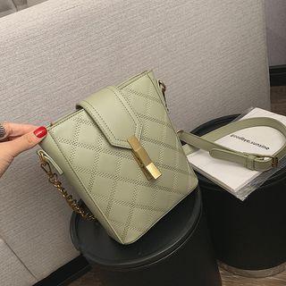Stitched Faux Leather Bucket Bag